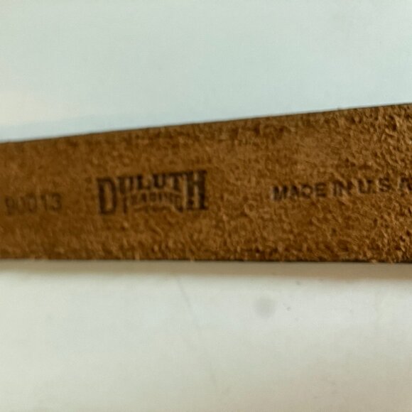 Duluth Belt Dark Brown Leather Brass Buckle Cowboy Stitched 90013 Size 40. - Picture 10 of 14